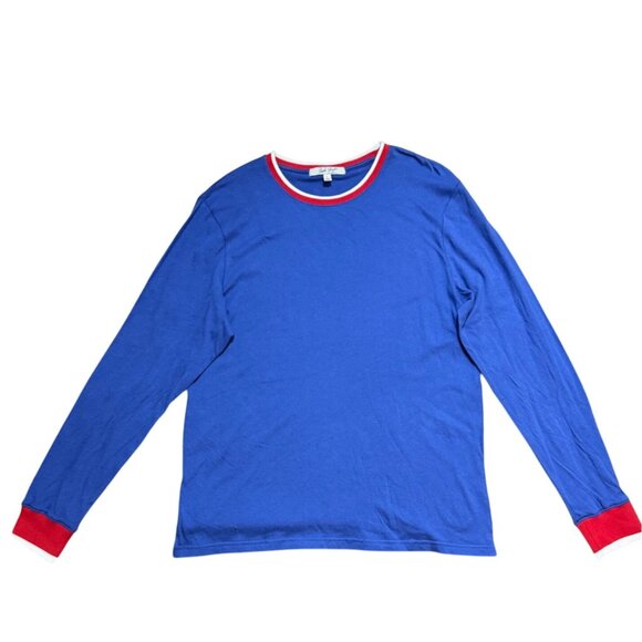 Junk Food Retro Tshirt Long Sleeve Size L Vintage 70s Style Red White Blue Cuff - Picture 4 of 10